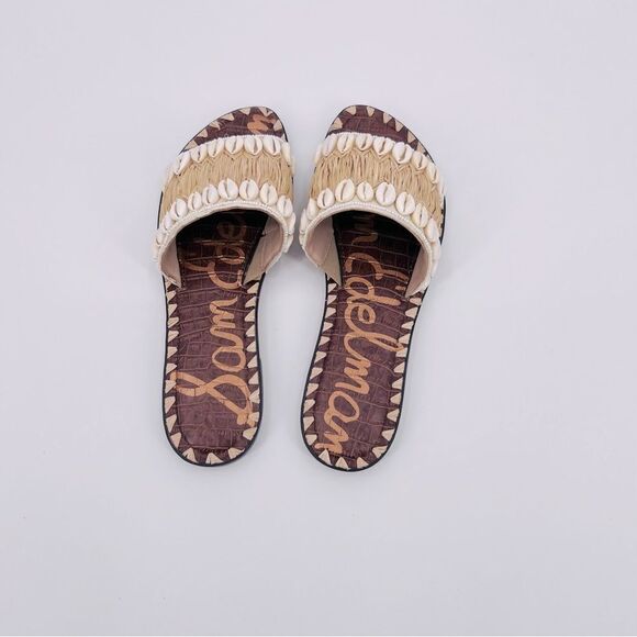 Sam Edelman Sandals Tan Cream Shell - Picture 6 of 9